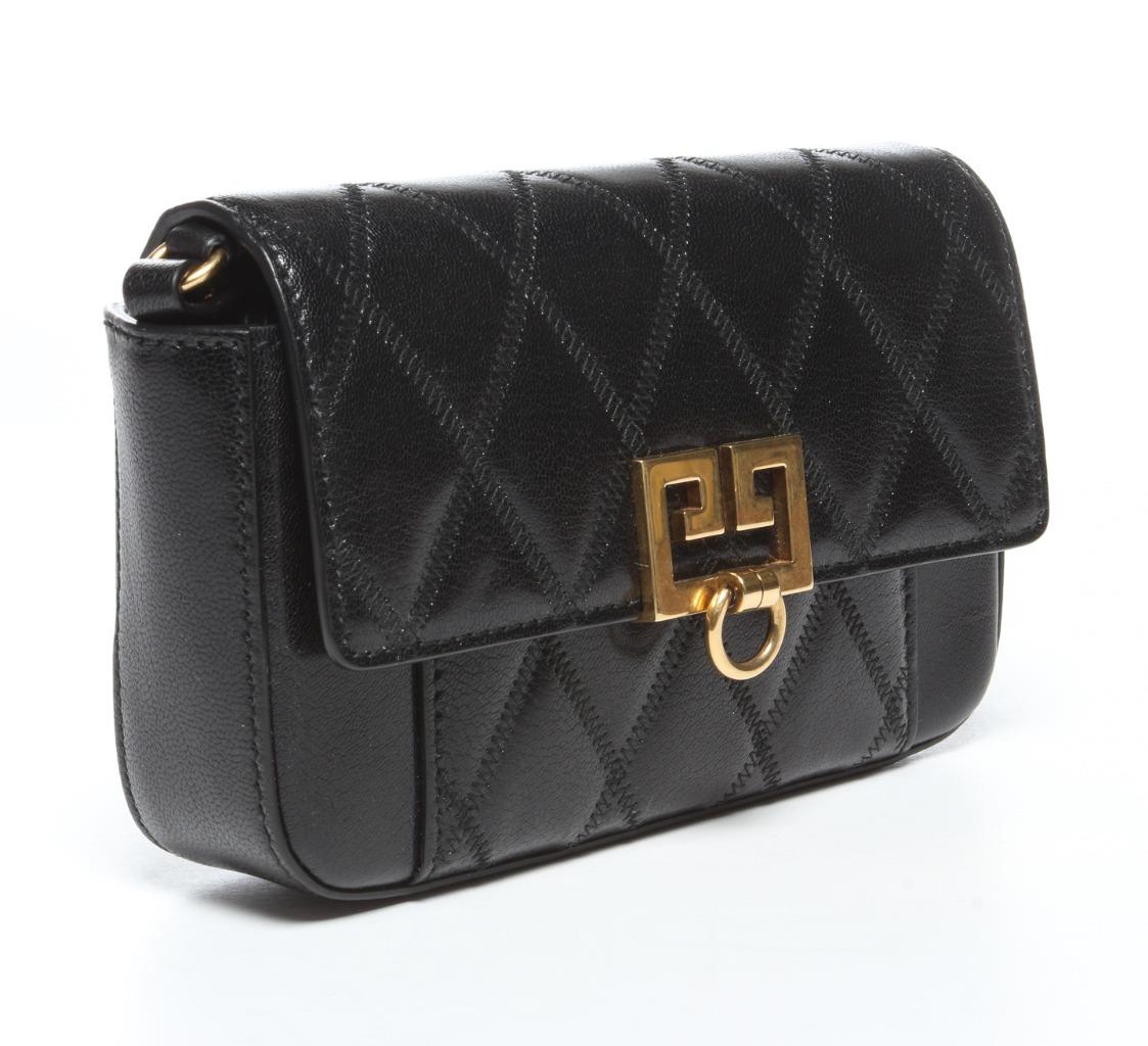 GIVENCHY 2019 Mini Pouch Pocket Convertible Bag Black Quilted
