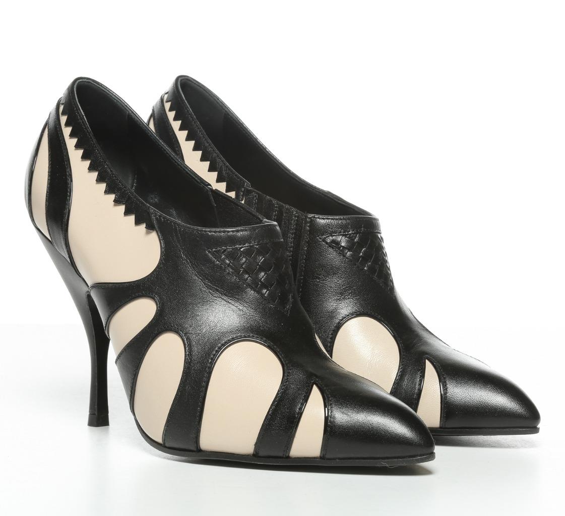 black and cream heels