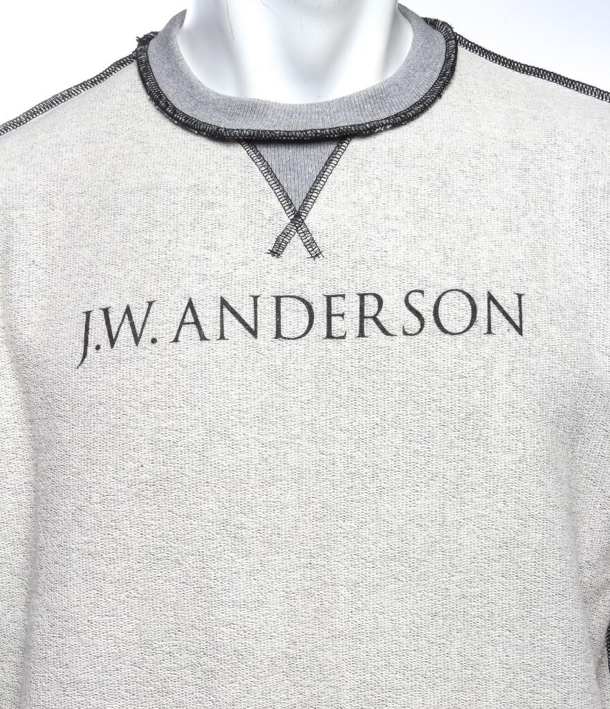 J.W.ANDERSON Mens Grey Cotton Inside Out Logo Sweatshirt