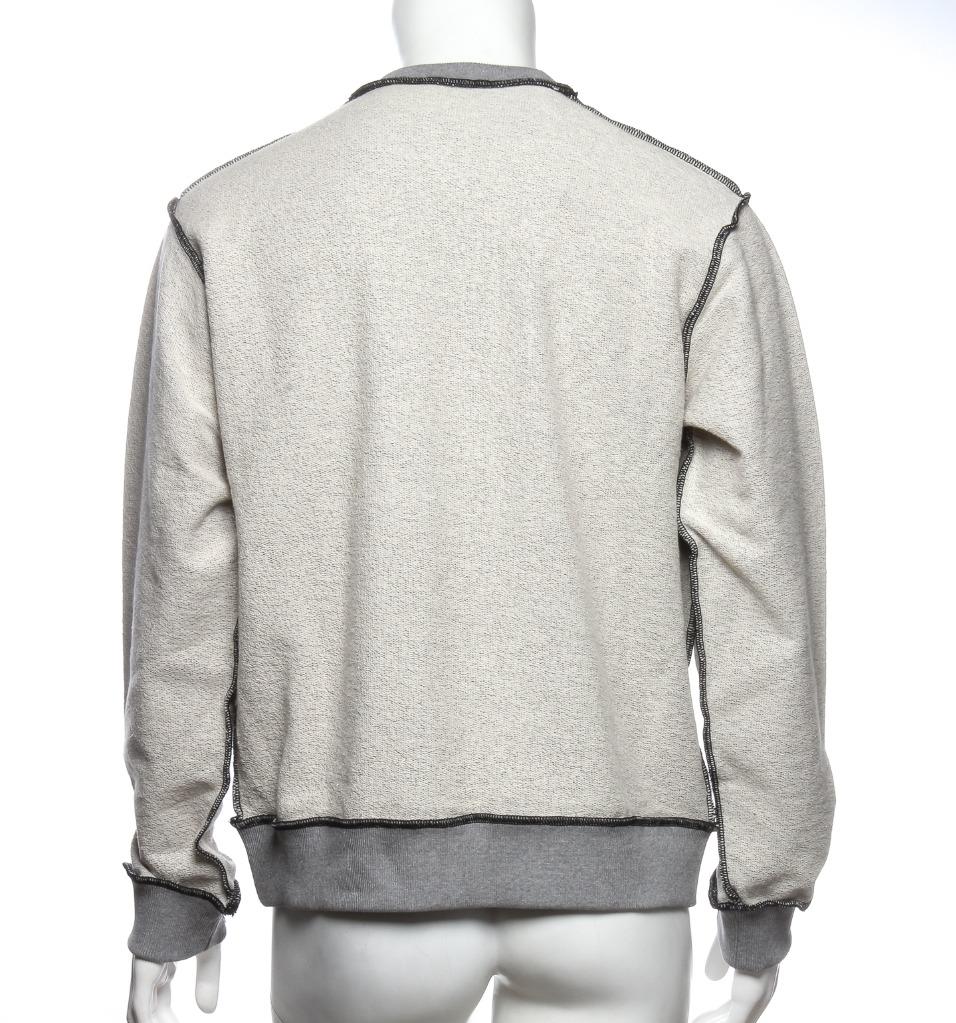 J.W.ANDERSON Mens Grey Cotton Inside-Out Logo Sweatshirt