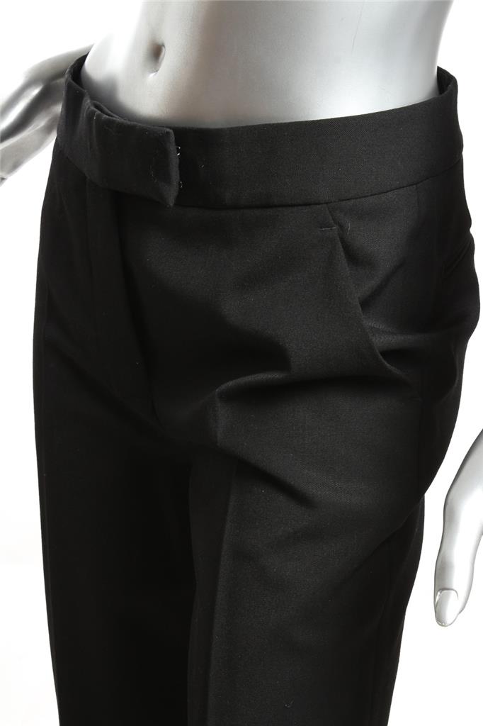 TOM FORD Womens Black Skinny Slacks Pants GOLD Ankle Zippers