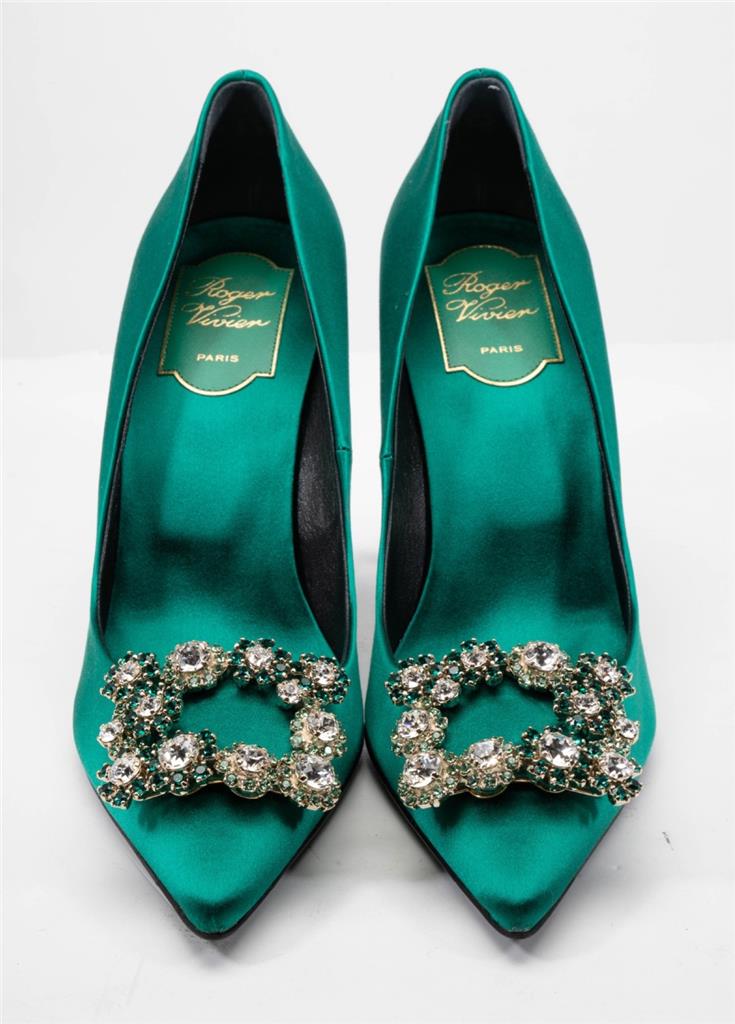ベルト Roger Vivier Cintura Flower Strass Buckle In Pelle Roger Vivier Flower Strass Buckle Allover Strass Pumps In