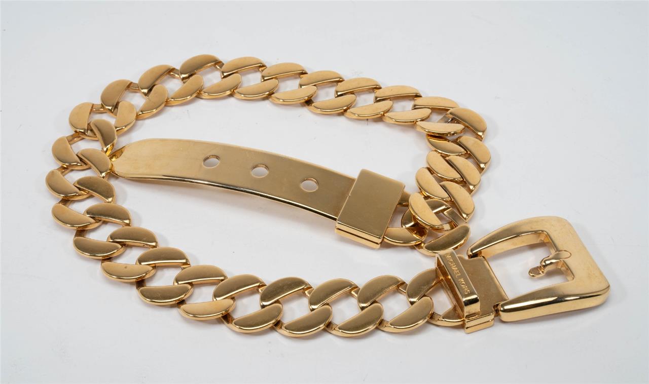 MICHAEL KORS Womens Gold Chain Link Metal Belt 25/27 S | eBay
