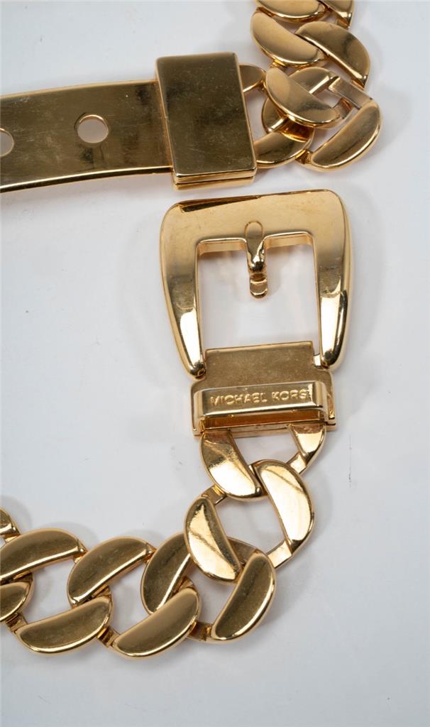 MICHAEL KORS Womens Gold Chain Link Metal Belt 25/27 S | eBay display picture 1