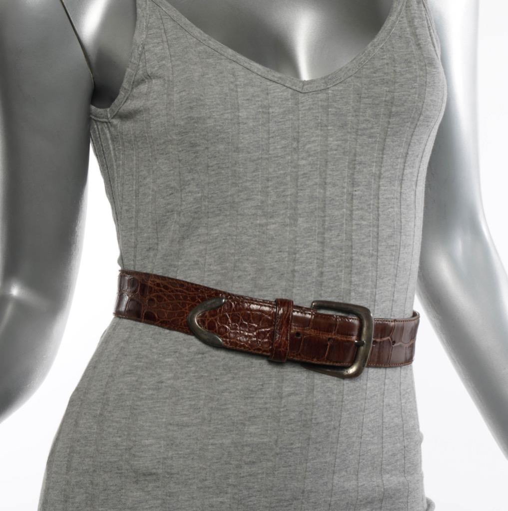 Polo Ralph Lauren Italy Genuine Alligator Belt Sterling .925