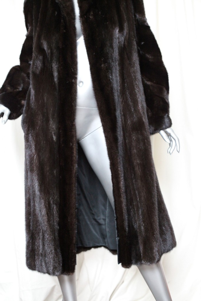 BLACK DIAMOND MINK Fur + NORDSTROM Long Womens Brown Full Length Coat ...
