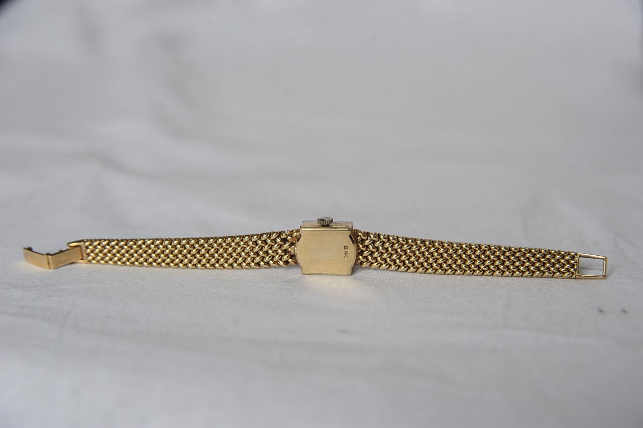 BLANCPAIN VINTAGE Ladies Small 14KT GOLD & Diamond Antique Square Watch ...