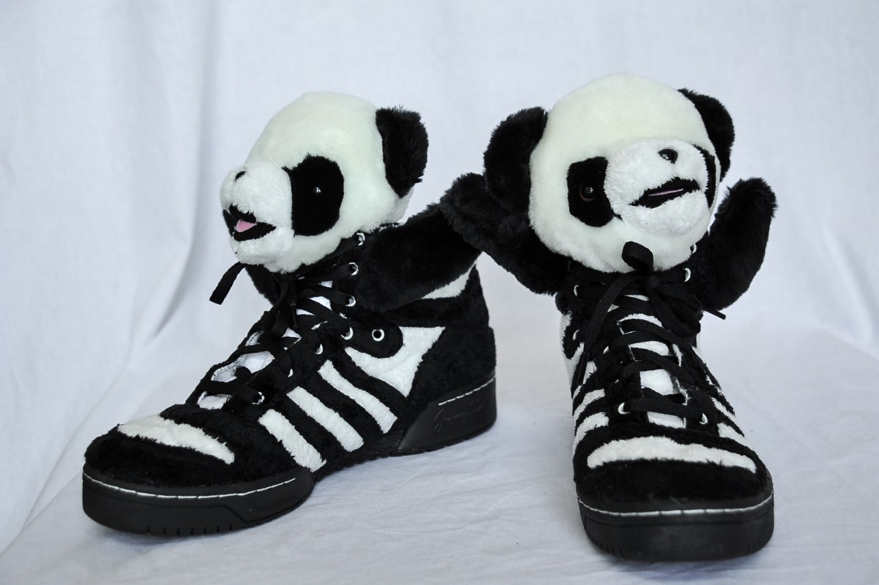 JEREMY SCOTT ADIDAS Mens Panda Teddy Bear Wing High-Top Sneaker Shoe 11 ...