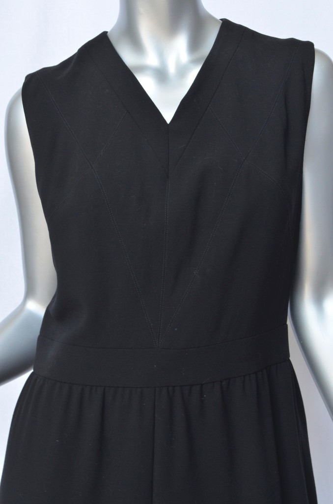 CHANEL BOUTIQUE Black Wool V-Neck Sleeveless Dress Work+Casual+Cocktail ...