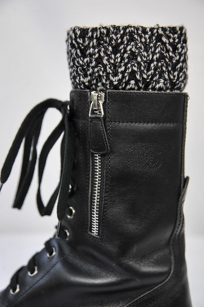 Heel To Toe >> CHANEL Womens Black Combat Tweed Army Military Short Heel ... Heel To Toe >> CHANEL Womens Black Combat Tweed Army Military Short Heel ...