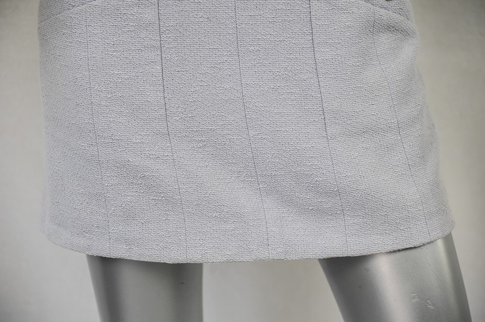 chanel boutique pastel pale purple boucle mini shift dress