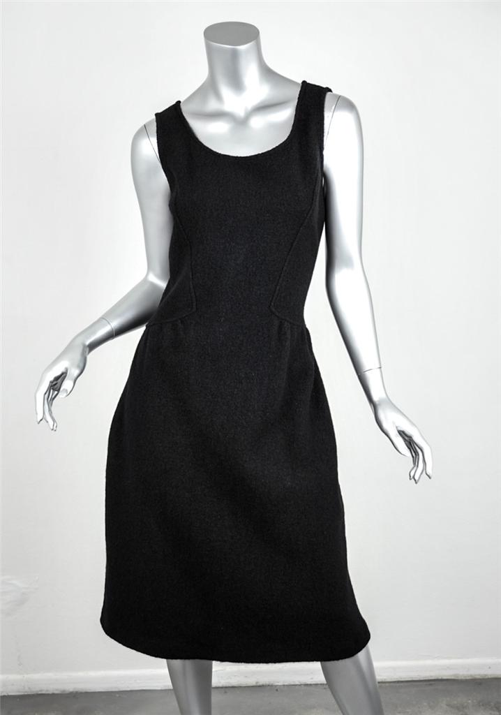 ARMANI COLLEZIONI Womens Black Structured Stretch Wool Sleeveless Dress ...