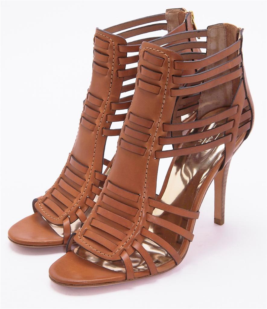 COACH LUCY Leather Sandal Strappy Open Toe Boot High Heel Ankle Bootie ...