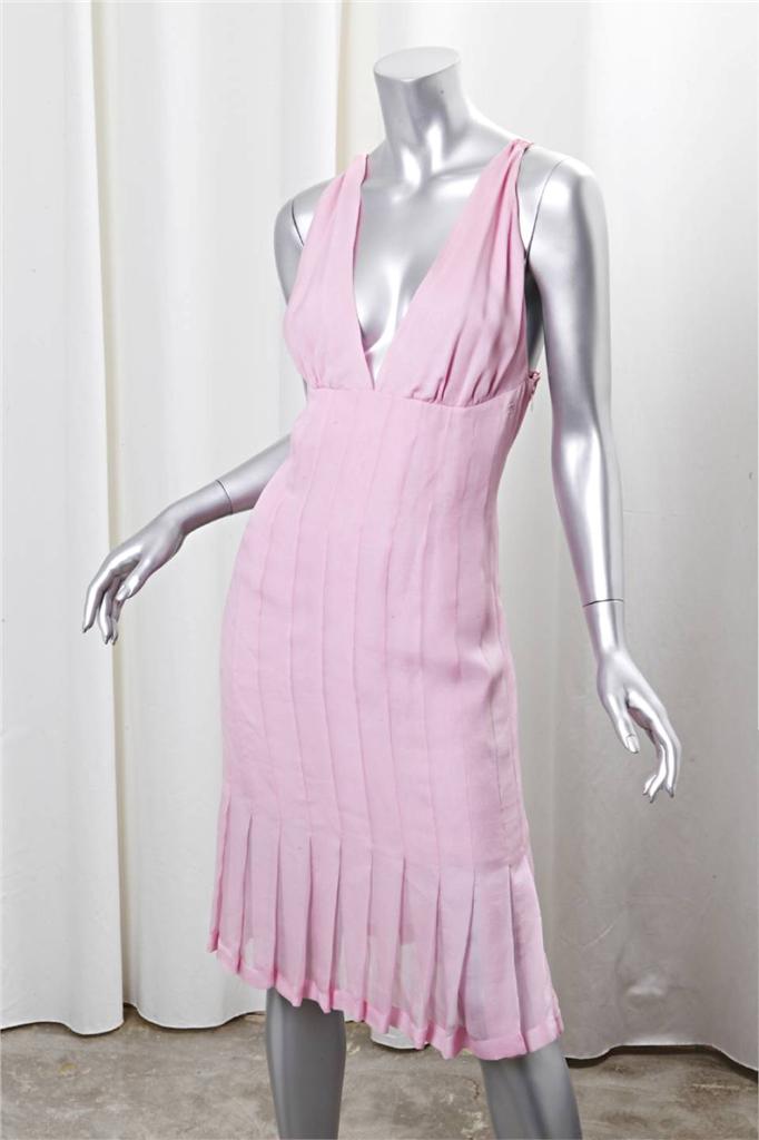 pink silk cocktail dress