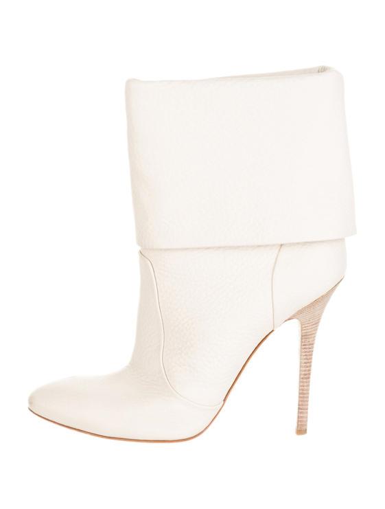 cream mid heel boots