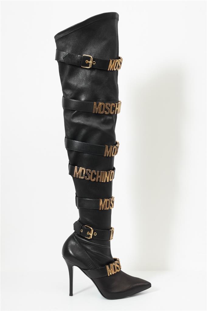 moschino knee high boots