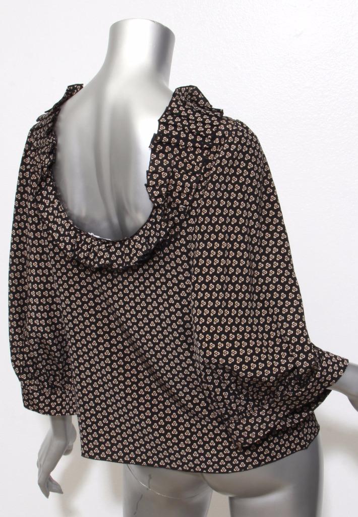 Chemisier Oscar De La Renta Imprimé Floral - Noir/marron - Taille S - Dos Ouvert - Occasion Excellent état