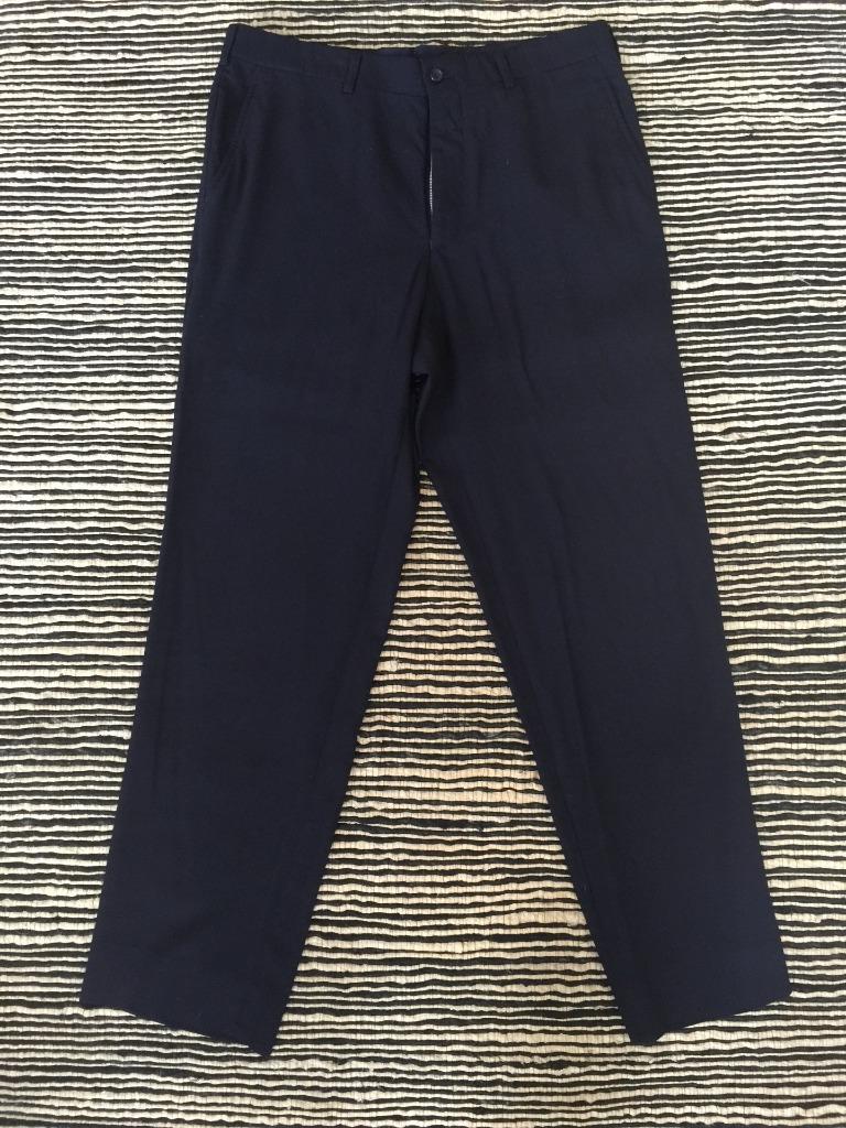 Comme Des Garcons Mens Dark Navy Flat Front Casual Chino Dress