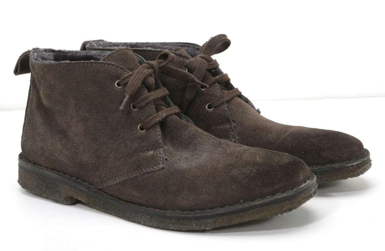 VINCE Womens Brown CANDICE Suede Shearling-Lined Chukka Lace 