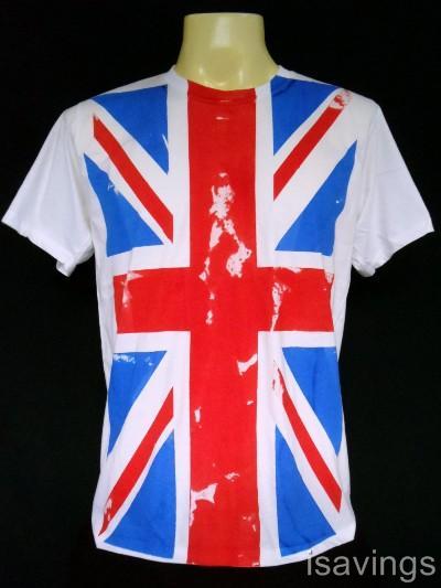 UK FLAG T-shirt, British Union Jack PUNK ROCK, Cotton Sizes S M & L ...