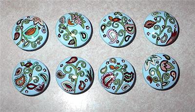 PAISLEY -Hand Painted Wooden DRESSER DRAWER Knobs/Pulls | eBay