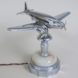 Art deco vintage airplane lamp