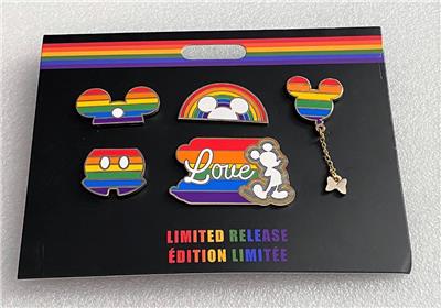 2020 Disney Parks Rainbow Pride Mickey Mouse 5 Pin Set Limited Release