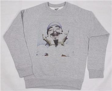 Post Malone Grey Sweatshirt S Xxl Hiphop Rap Stoney White Iverson Lil Uzi Quavo Ebay