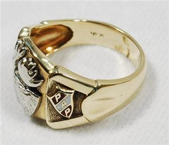 Vintage Stunning 10k Gold Loyal Order of Moose Lodge Mens Signet Ring ...