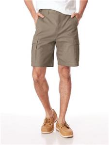 NEW Mens Sz 46 Dark Khaki Flex Waistband Relaxed Fit Cargo Shorts