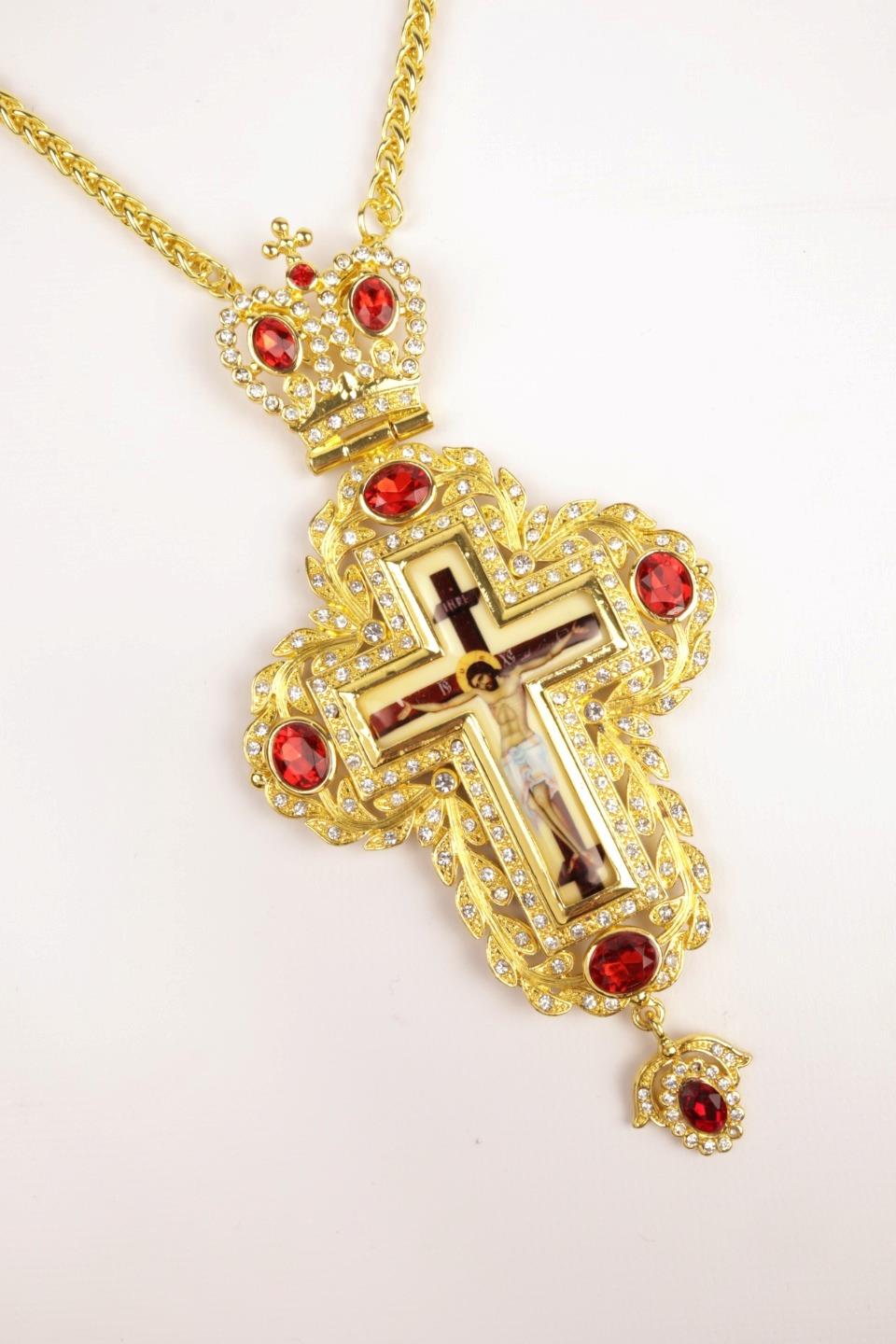 Anglican Gold Plated Ornate Brass Bishop s Pectoral Cross Pendant W anglican-gold-plated-ornate-brass-bishop-s-pectoral-cross-pendant-w