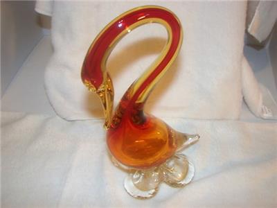 Vintage Genuine Venetian Art Glass Swan Sculpture~Made in ...