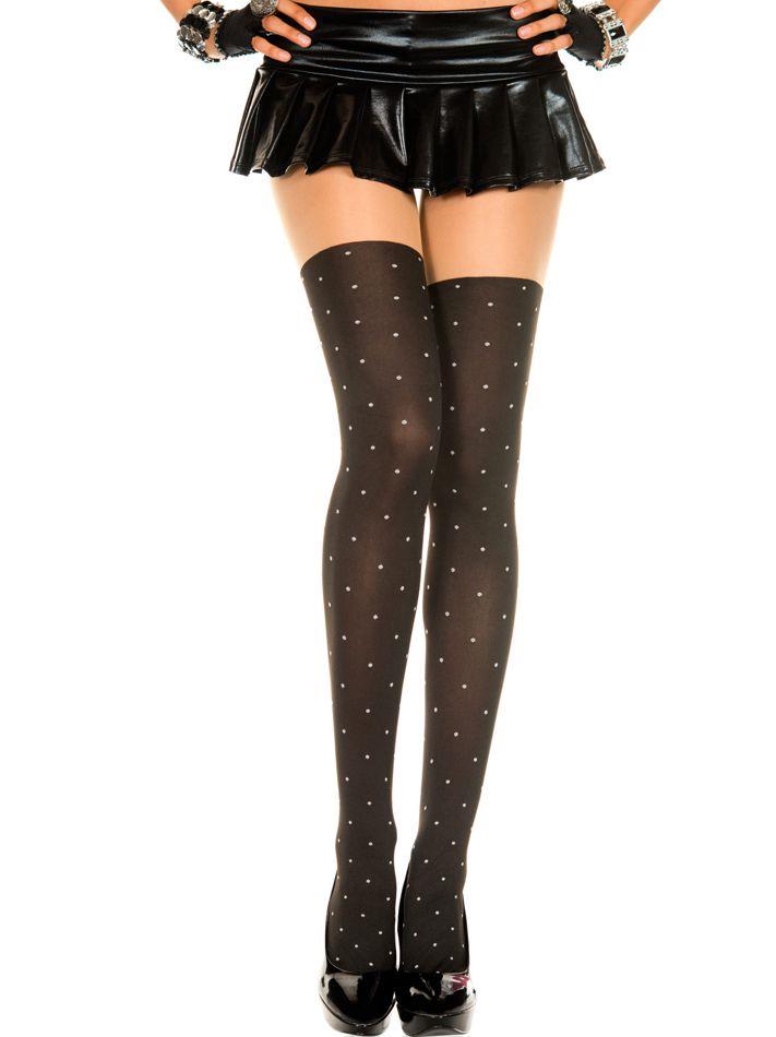 styles spandex pantyhose w a faux thigh high