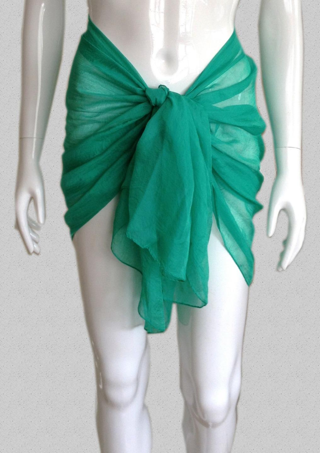 Sheer Chiffon SHORT Mini SARONG Skirt Cover Up Swimwear Wrap for Beach ...