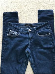 stretch jeans dark rhinestones bling junior