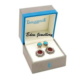 US$600 TAGLIAMONTE Earring Made in ITALY GENUINE Turquoise ...