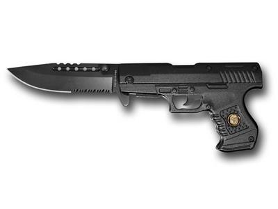 New Black Color Pocket Gun Knife Collectible Novelty Knives Pistol Military 45 Ebay