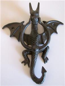 Cast Iron Dragon Doorknocker Serpent Door Knocker Ebay