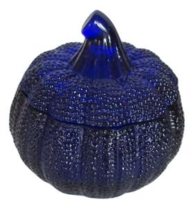 Cobalt Blue Glass Pumpkin Themed Jar Kitchenware Kitchen Home