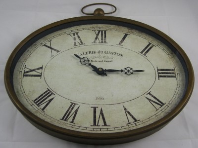 Vintage Style Oval French Wall Clock Galerie Du Gaston Wall Clocks