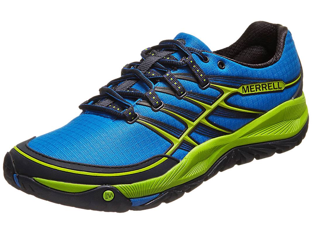 Mens Merrell Allout Rush Blue / Lime Sneakers Athletic Shoes 06487 New ...