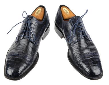 Worn 2x FORLI Genuine Crocodile & Lizard Sz 13 Oxford Dress  display picture 2