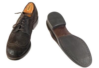 JOHN VARVATOS Brown Suede Leather Wingtip Brogue Oxford 