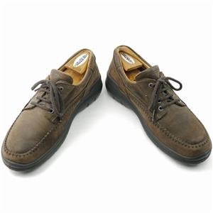 Ecco Shoes Mens Moc Toe Oxford Size 42 Brown With Flower Laces EXC Dk Brown ECCO Moc Toe Nubuck Leather Oxford Casual Shoes  main image 3