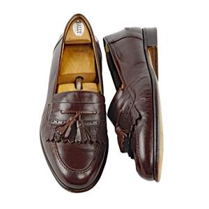 BALLY VIGO Dark Brown Buttery Leather Tassel Kiltie Loafers 