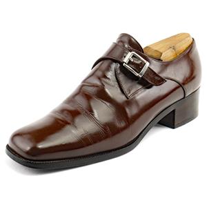 RALPH LAUREN Purple Label Dk Brown Monk Strap Low Pumps 