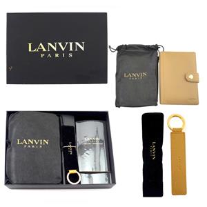 NEW Vintage LANVIN PARIS Leather Binder Keychain Adress Book Gift