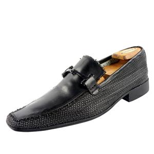 Kenneth Cole Black Leather Slip-On Loafers with horsebit chain detail Sz 11 s-l400.jpg main image 2