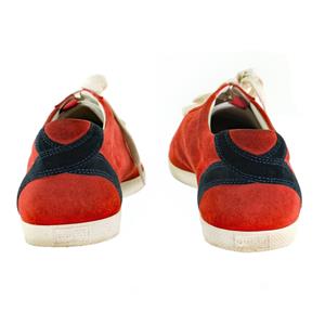 スニーカー GUCCI Red Fabric And Suede Sneakers GUCCI Softy Tek Sneakers Trainers Shoes Sz. 9.5 G / 10 US