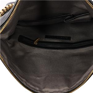 BCBG MAX AZRIA Shoulder Bag Handbag Purse Black Leather Gold Chain